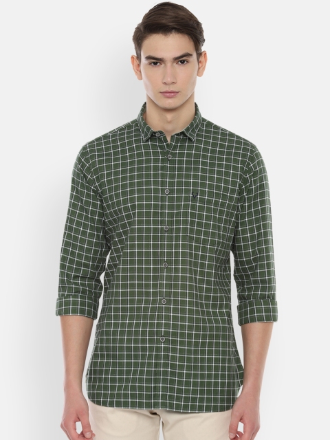 

Allen Solly Men Green & White Slim Fit Checked Casual Shirt