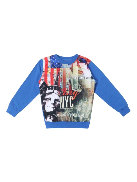 

Lil Tomatoes Boys Blue & Black Printed Sweatshirt