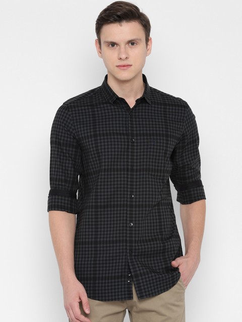 

Allen Solly Men Grey & Black Slim Fit Checked Casual Shirt