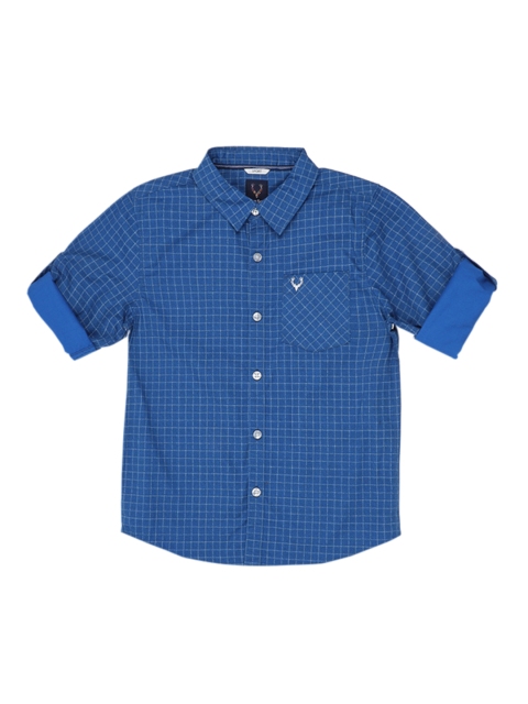 

Allen Solly Junior Boys Blue Regular Fit Checked Casual Shirt