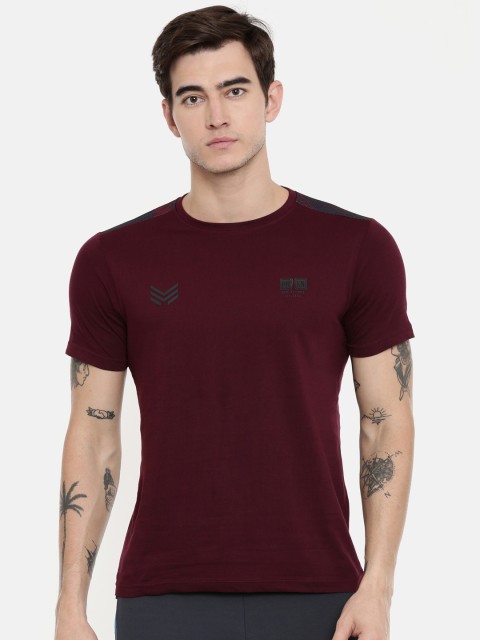 

Proline Active Men Maroon Solid Round Neck Pure Cotton T-shirt