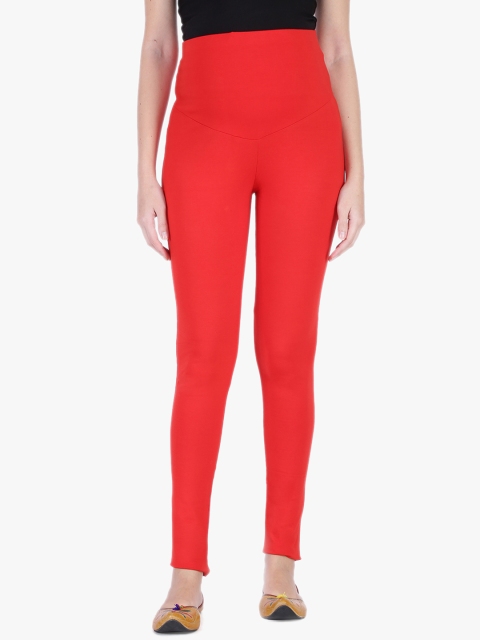 

MomToBe Women Red Solid Maternity Ankle-Length Leggings