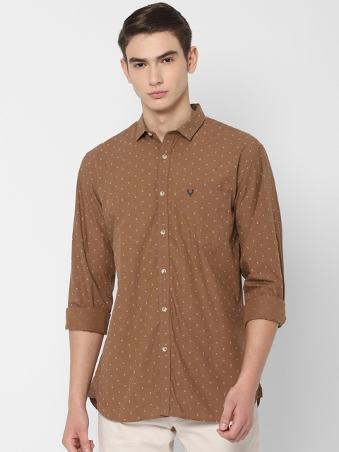 

Allen Solly Men Brown & White Slim Fit Printed Casual Shirt