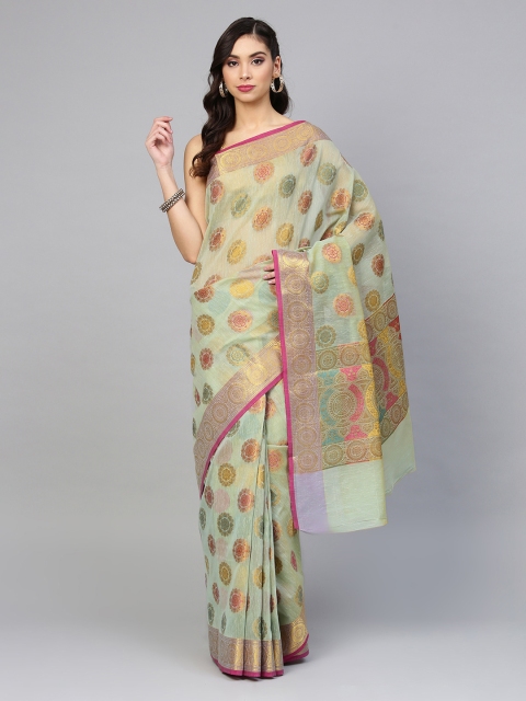 

Mitera Green Art Silk Woven Design Banarasi Saree