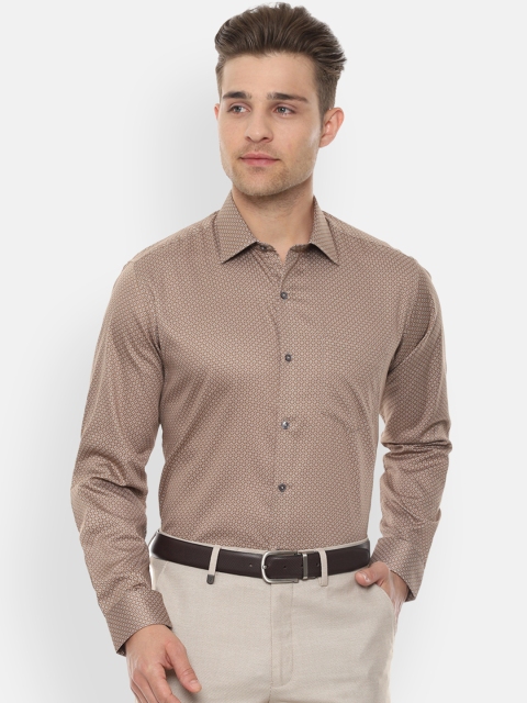 

Van Heusen Men Beige Regular Fit Printed Formal Shirt