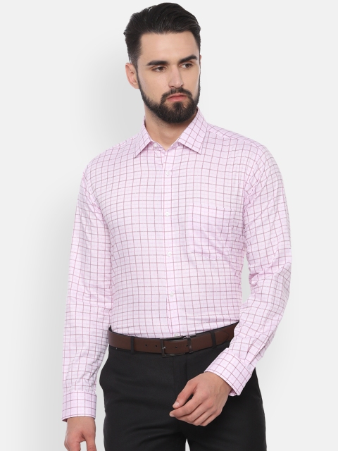 

Van Heusen Men Pink Regular Fit Checked Formal Shirt