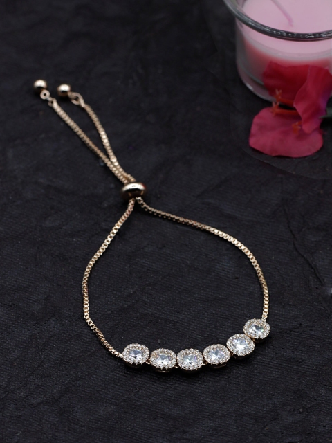 

Sia Art Jewellery Rose Gold-Plated CZ Studded Link Bracelet