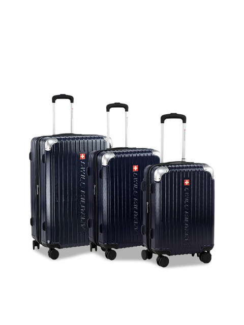 

SWISS MILITARY Evolution Series Set of 3 Navy Blue Textured Hard-Case Trolly Bag