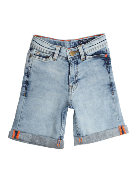

Allen Solly Junior Boys Blue Solid Regular Fit Denim Shorts