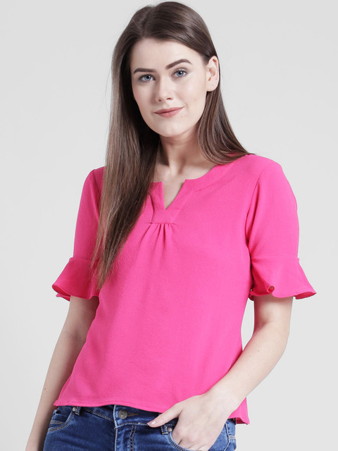 

Yaadleen Women Pink Solid Top