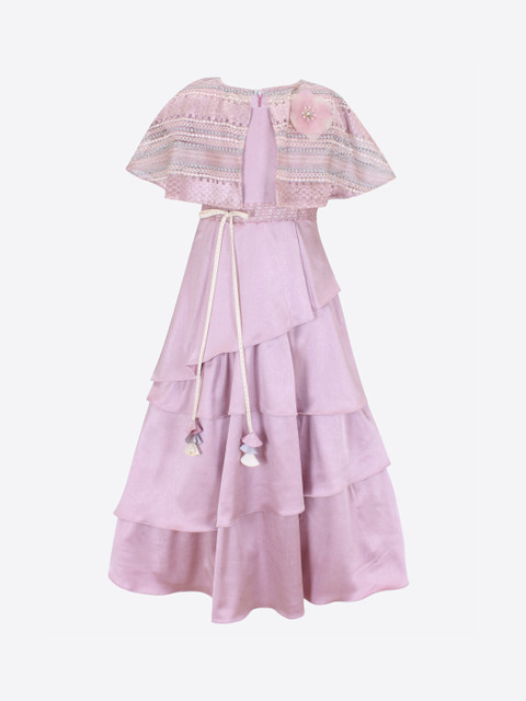 

CUTECUMBER Girls Mauve Self Design Maxi Dress