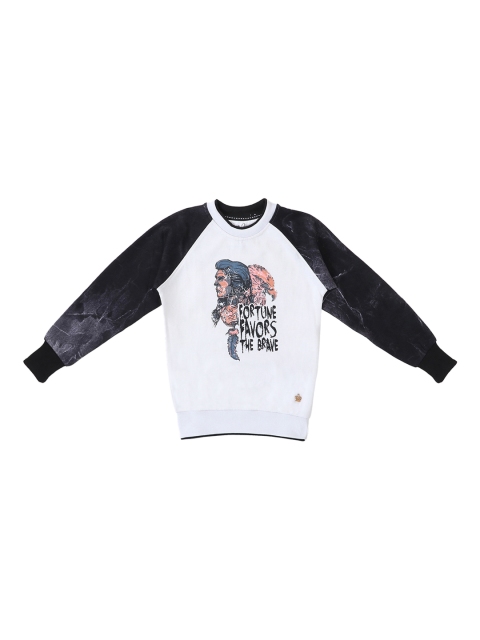

Lil Tomatoes Boys White & Black Printed Sweatshirt