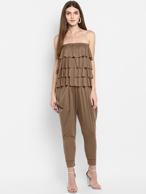 

TRENDY DIVVA Women Brown Solid Basic Jumpsuit