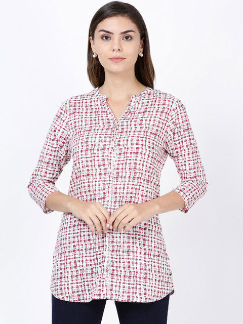 

Soch Women White & Magenta Printed Top