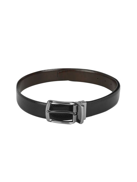 

Red Tape Men Black Textured Leather Reversible Belt