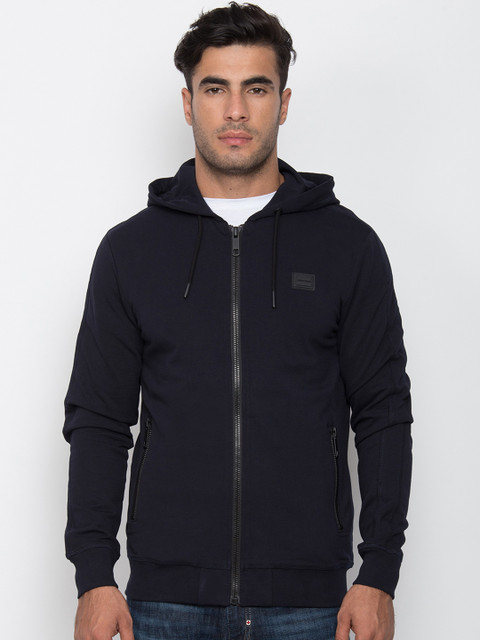 

Antony Morato Men Navy Blue Solid Hooded Sweatshirt