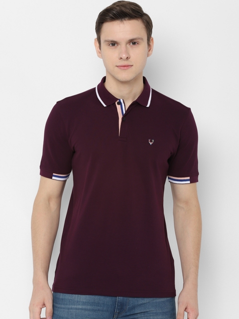 

Allen Solly Sport Men Burgundy Solid Polo Collar T-shirt