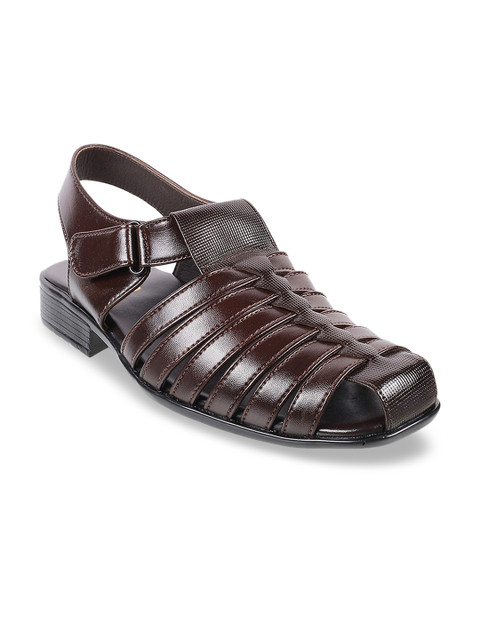 

Metro Men Maroon Leather Sandals