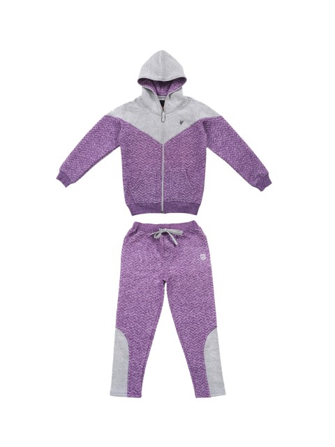 

Lil Tomatoes Boys Purple & Grey Colourblocked Tracksuit