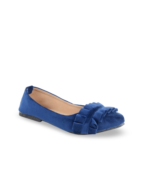

Berry Purple Women Blue Embellished Suede Ballerinas