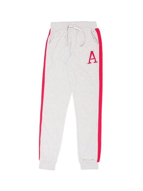 

Pantaloons Junior Girls Grey Melange Solid Pure Cotton Straight-Fit Joggers