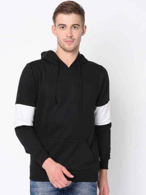 

Rigo Men Black Solid Hooded Pullover Sweatshirt