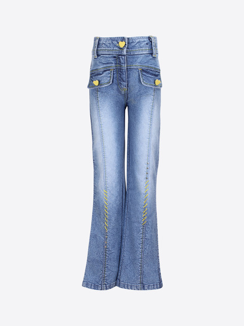 

CUTECUMBER Girls Blue Regular Fit Mid-Rise Clean Look Jeans