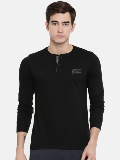 

Proline Men Black Solid Henley Neck T-shirt