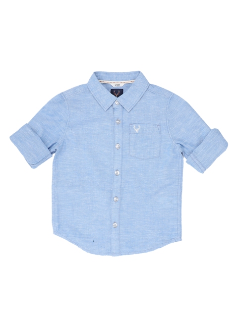 

Allen Solly Junior Boys Blue Self Design Regular Fit Casual Shirt