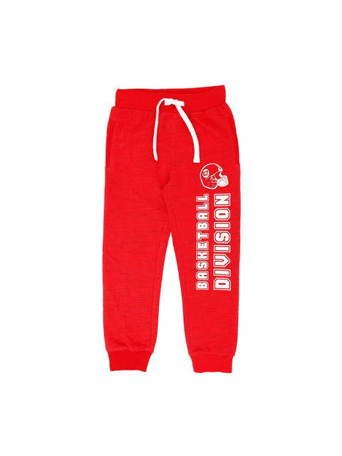 

Pantaloons Junior Boys Red Solid Straight-Fit Joggers