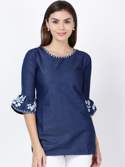 

Soch Blue Embroidered Tunic
