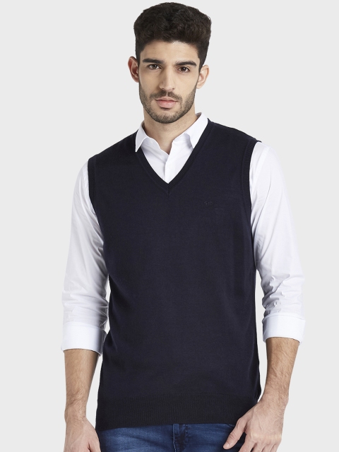 

ColorPlus Men Navy Blue Solid Sweater
