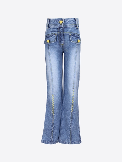 

CUTECUMBER Girls Blue Regular Fit Mid-Rise Clean Look Jeans