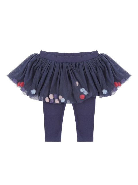

Pantaloons Baby Girls Navy Blue Solid Slim-Fit Leggings