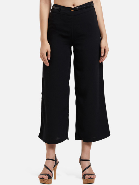 

109F Women Black Regular Fit Solid Culottes