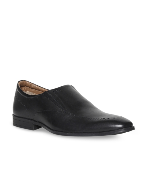 

Arrow Men Black Solid Leather Formal Slip-Ons
