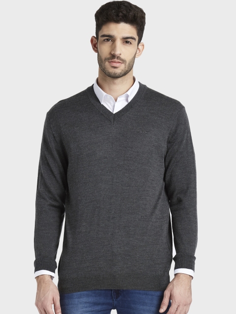 

ColorPlus Men Charcoal Grey Solid Sweater