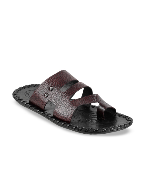 

Metro Men Maroon Leather Sandals