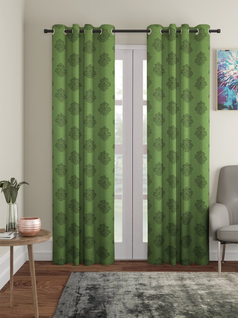 

NEUDIS Green Set of 2 Jacquard Door Curtains