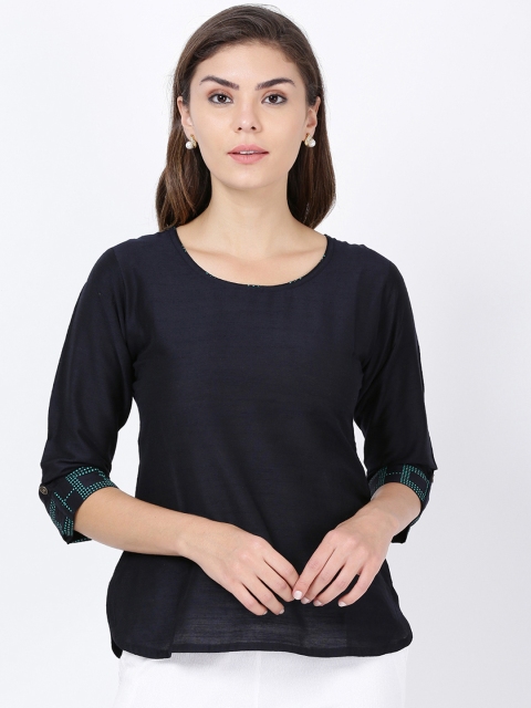 

Soch Navy Blue Solid Tunic