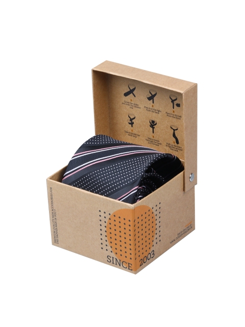

Tossido Black & White Woven Design Broad Tie