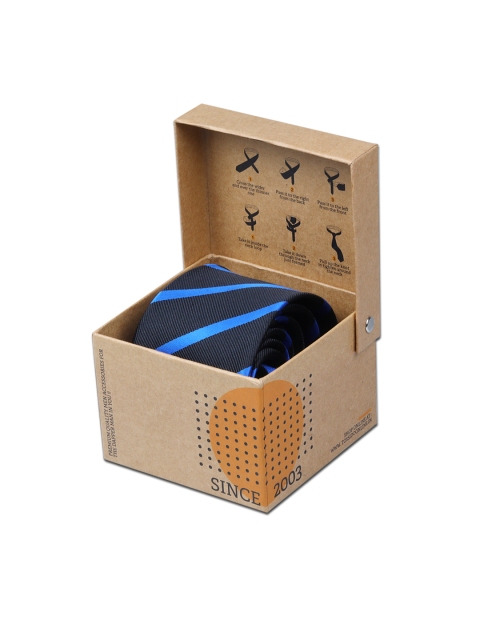 

Tossido Blue Woven Design Skinny Tie