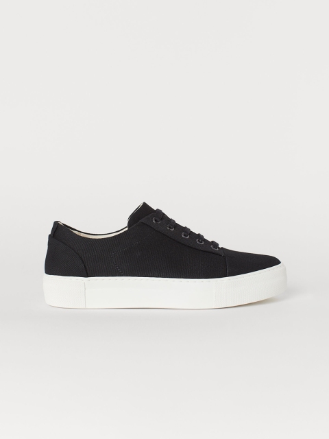 

H&M Men Black Canvas Trainers