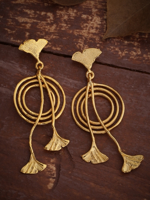 

Voylla Gold-Plated Contemporary Drop Earrings