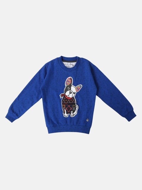 

Lil Tomatoes Boys Blue & White Printed Sweatshirt