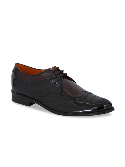 

DEL MONDO Men Black Solid Party Brogues