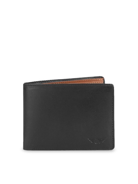 

Red Tape Men Black Solid Two Fold Leather Wallet