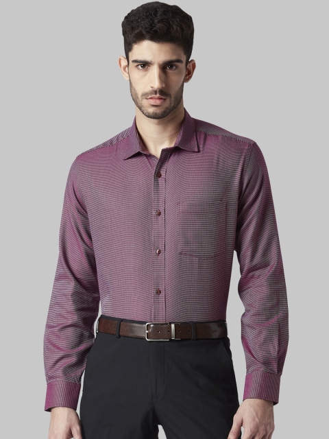 

Park Avenue Men Maroon & White Self Design Regular Fit Formal Shirt