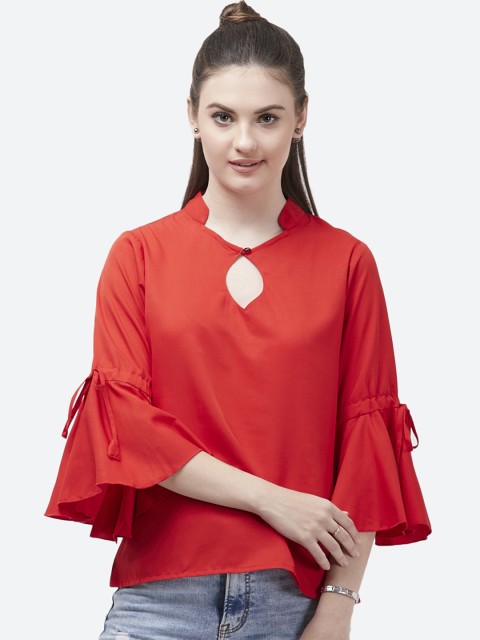 

Indietoga Women Red Solid Top