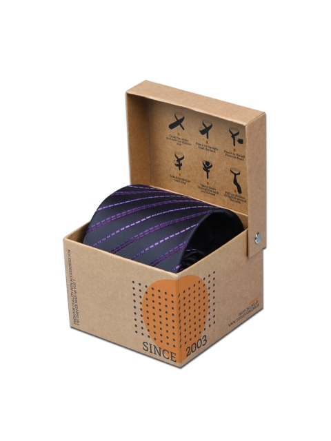 

Tossido Purple Woven Design Broad Tie